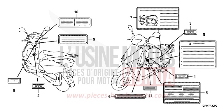 CAUTION LABEL (NHX110WH8) for NHX 110 PEARL SILKY WHITE (NHA67) from 2008
